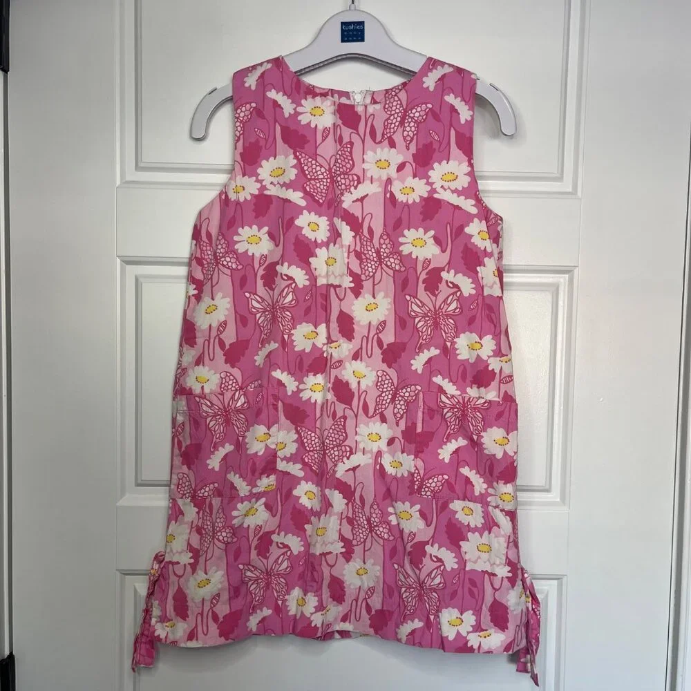 Vintage Lilly Pulitzer Classic Shift Dress‎ Girls Size 7 White Label 100% Cotton